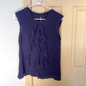 Ann Taylor Silk Violet / Indigo Sleeveless Shell
